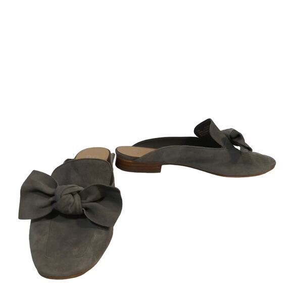 BP. Maddy Gray Suede Bow Mule Flats Neutral Office Size 9 - Picture 2 of 10